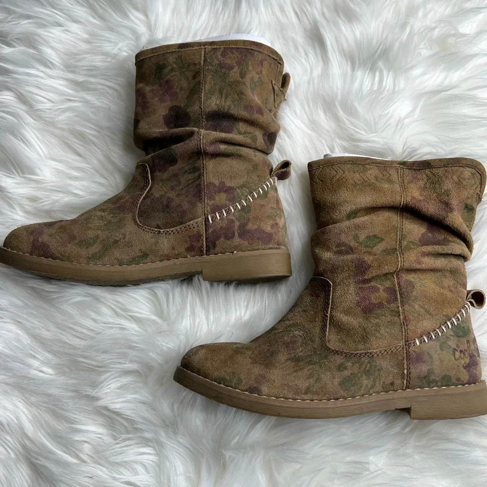 Coolway Brown Floral Suede Ankle Boots - Picture 4 of 8